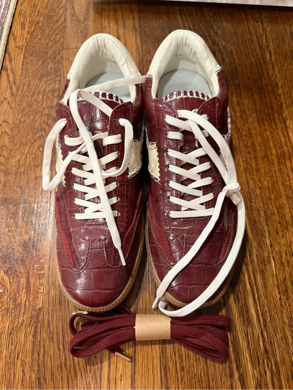 Dolce Vita Burgundy and White Women's Sneakers